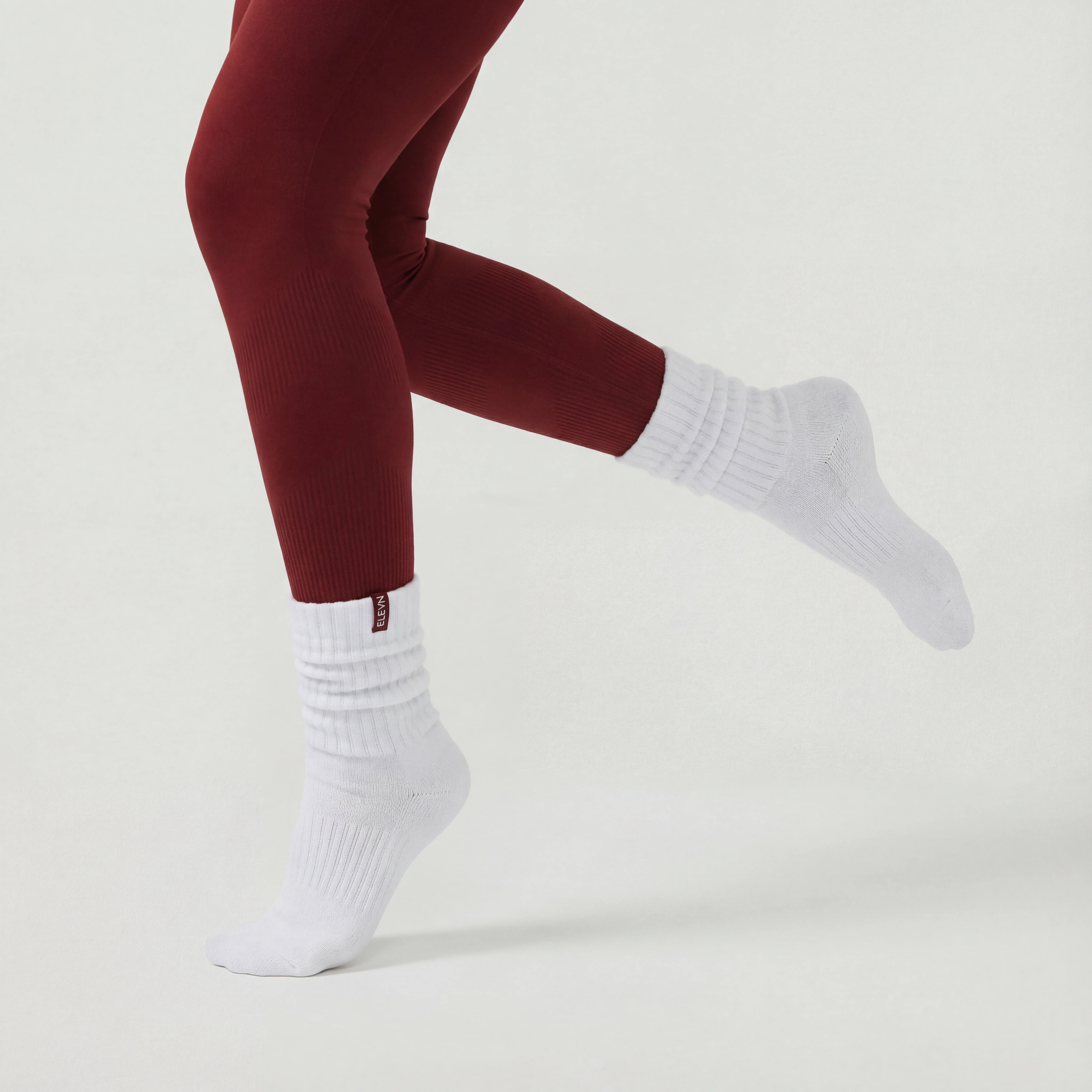 ELEVN "Ruffle" Calze lunghe bianche